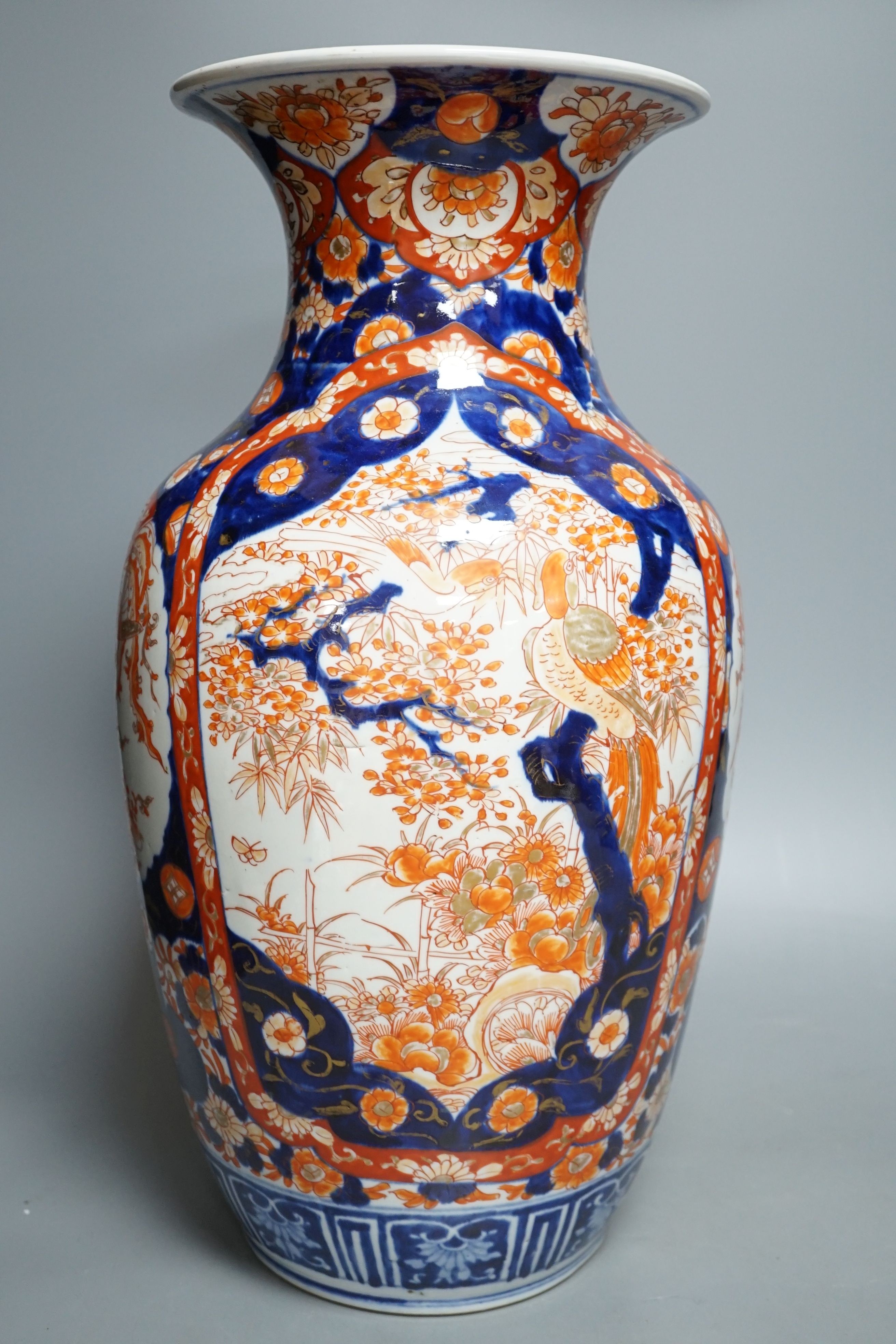 A large Japanese Imari vase, Meiji period, 46cm